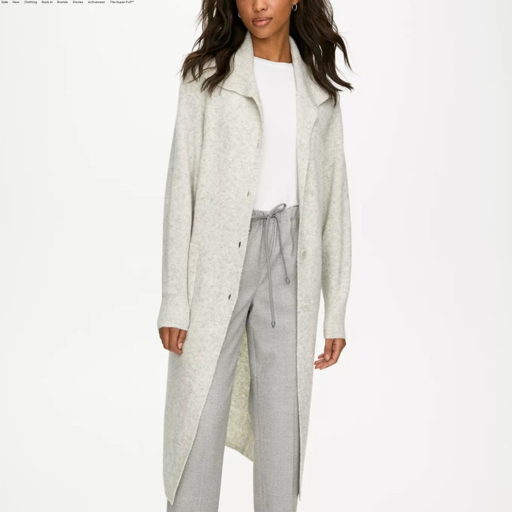 Aritzia Light Gray Long Cardigan